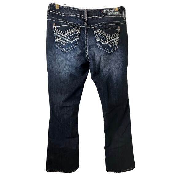 Sz 13/14 Y2K Hydraulic Bailey Low Rise Jeans Bootcut White Stitching Embroidery - Picture 1 of 8